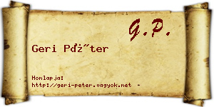 Geri Péter névjegykártya