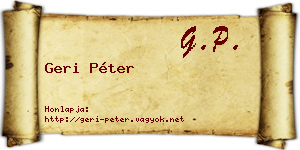 Geri Péter névjegykártya